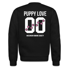 Load image into Gallery viewer, Pink Puppy Love Crewneck Sweatshirt - black