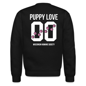 Pink Puppy Love Crewneck Sweatshirt - black