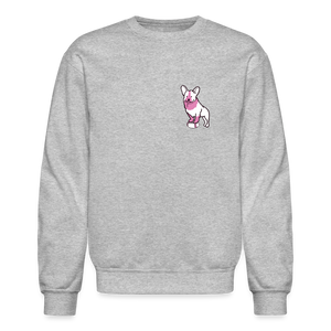 Pink Puppy Love Crewneck Sweatshirt - heather gray