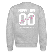 Load image into Gallery viewer, Pink Puppy Love Crewneck Sweatshirt - heather gray