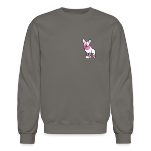 Pink Puppy Love Crewneck Sweatshirt - asphalt gray