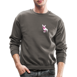 Pink Puppy Love Crewneck Sweatshirt - asphalt gray