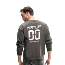 Load image into Gallery viewer, Pink Puppy Love Crewneck Sweatshirt - asphalt gray