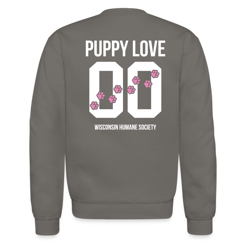 
                  
                    Pink Puppy Love Crewneck Sweatshirt - asphalt gray
                  
                