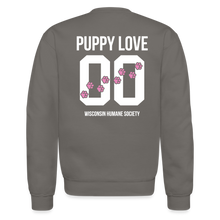 Load image into Gallery viewer, Pink Puppy Love Crewneck Sweatshirt - asphalt gray