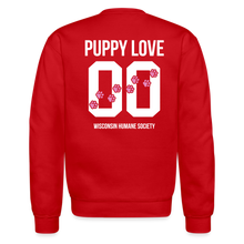 Load image into Gallery viewer, Pink Puppy Love Crewneck Sweatshirt - red