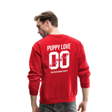 Load image into Gallery viewer, Pink Puppy Love Crewneck Sweatshirt - red