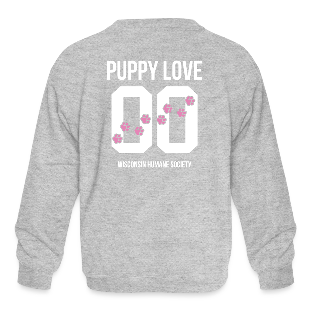 
                  
                    Pink Puppy Love Kids' Crewneck Sweatshirt - heather gray
                  
                