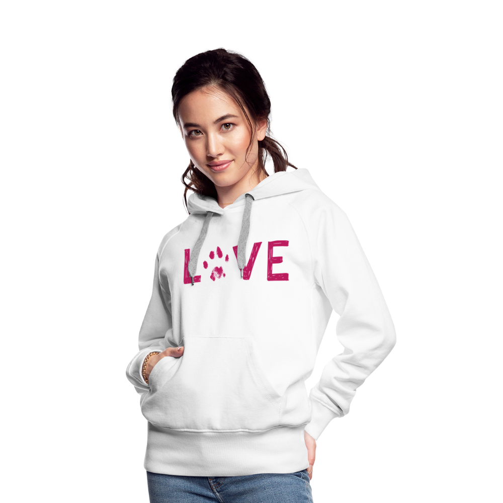 
                  
                    Love Pawprint Contoured Premium Hoodie - white
                  
                