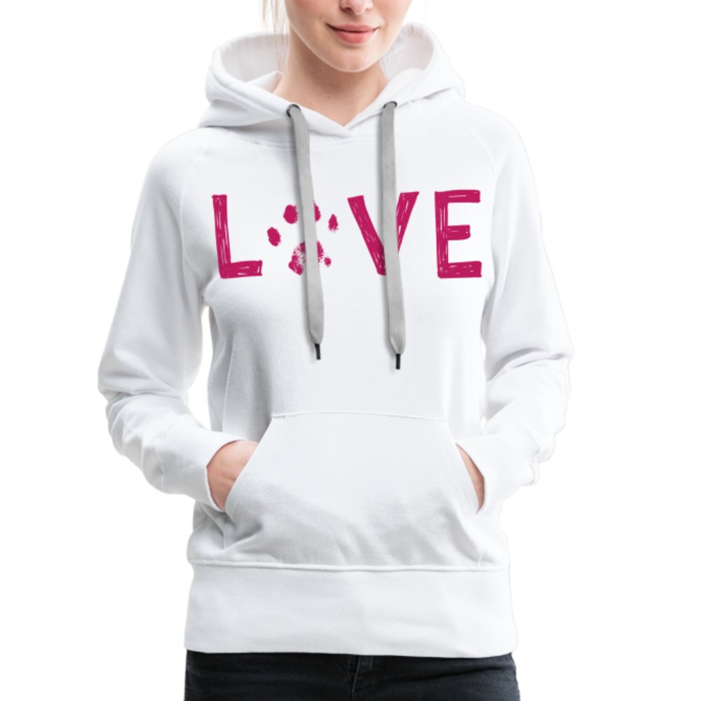 
                  
                    Love Pawprint Contoured Premium Hoodie - white
                  
                