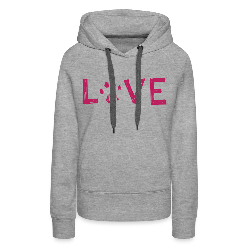 
                  
                    Love Pawprint Contoured Premium Hoodie - heather grey
                  
                