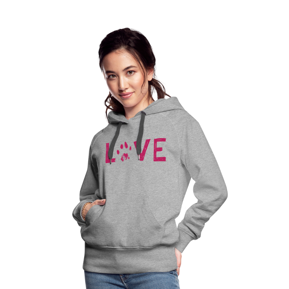 
                  
                    Love Pawprint Contoured Premium Hoodie - heather grey
                  
                