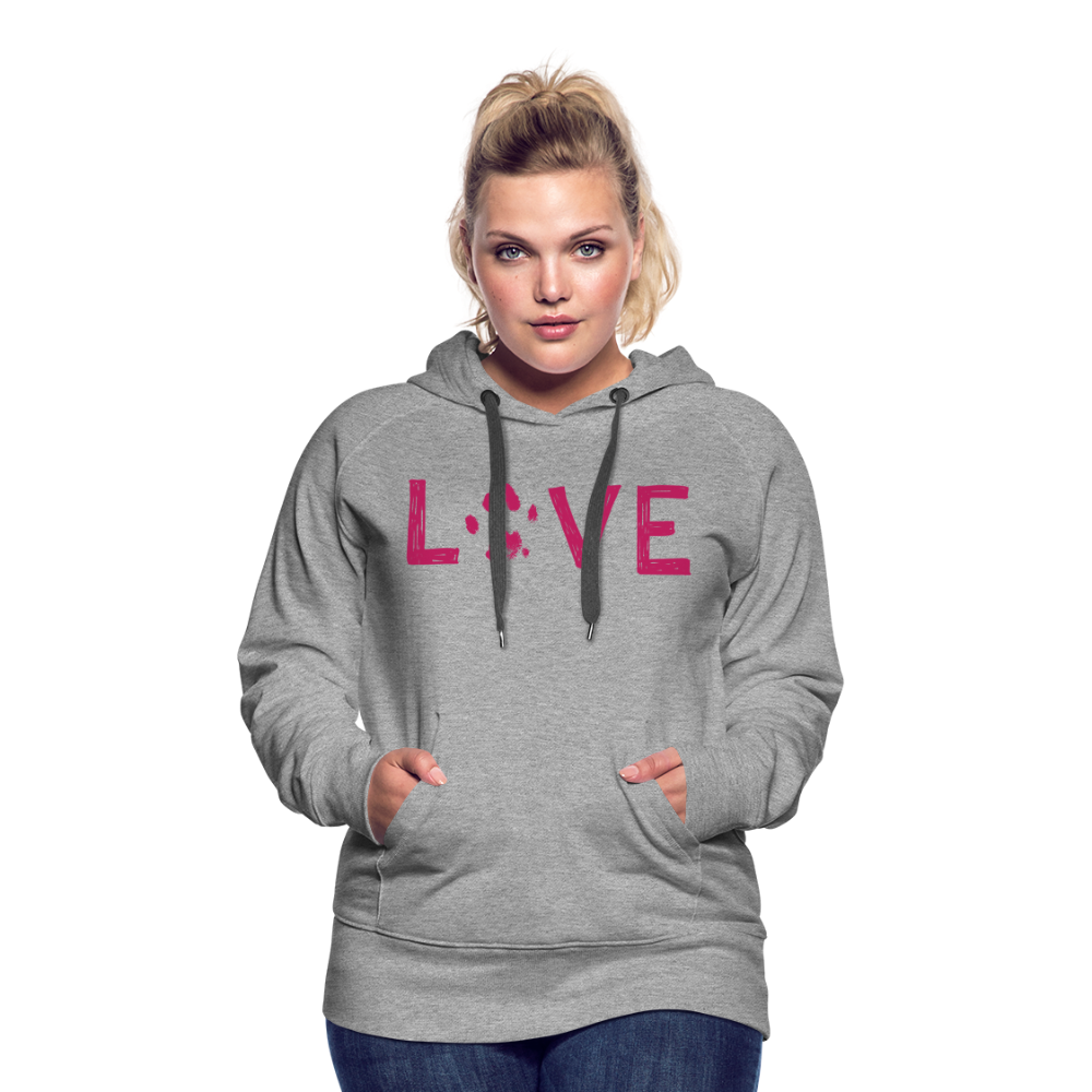 
                  
                    Love Pawprint Contoured Premium Hoodie - heather grey
                  
                