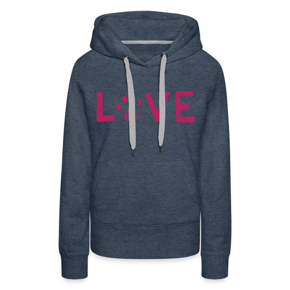 
                  
                    Love Pawprint Contoured Premium Hoodie - heather denim
                  
                