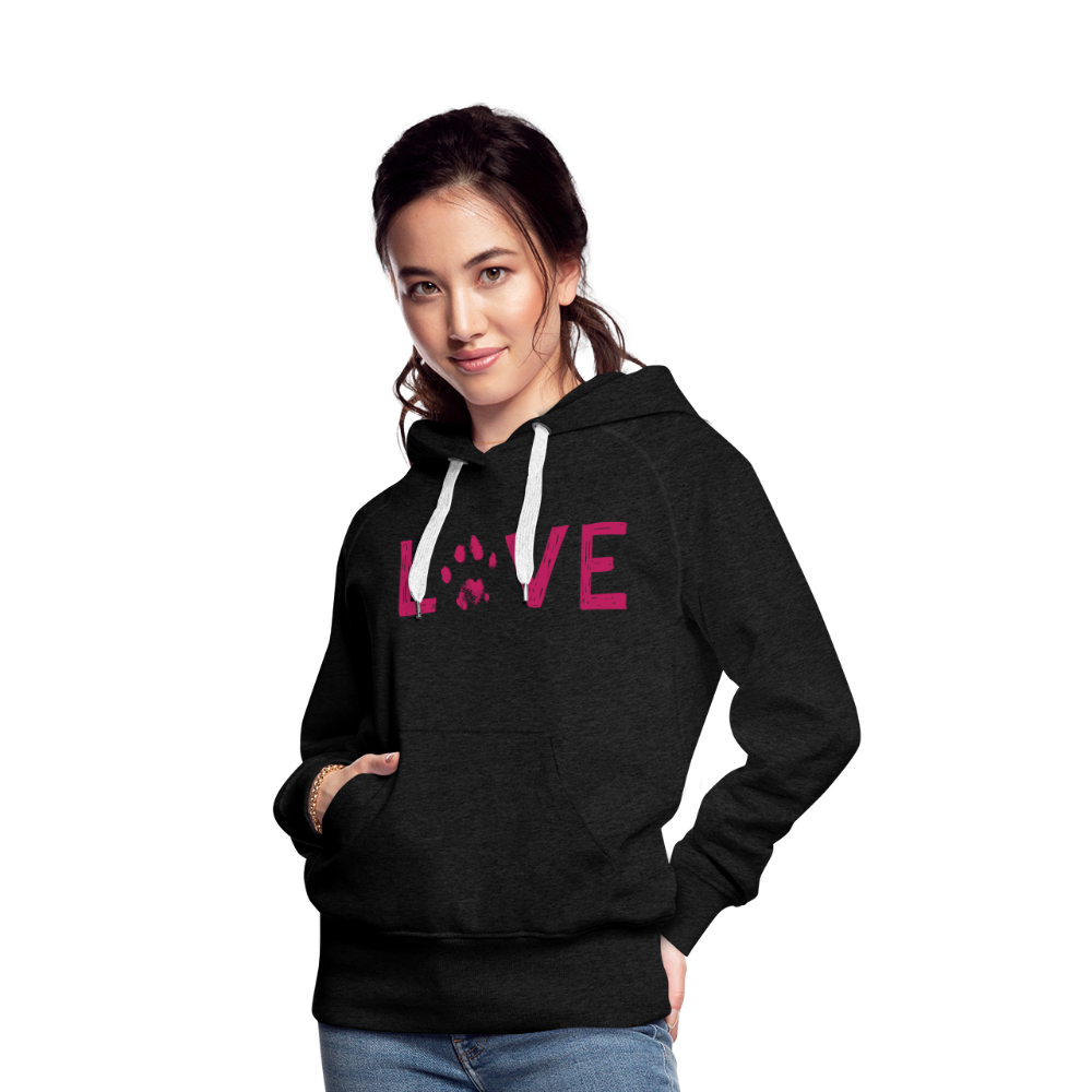 
                  
                    Love Pawprint Contoured Premium Hoodie - charcoal grey
                  
                