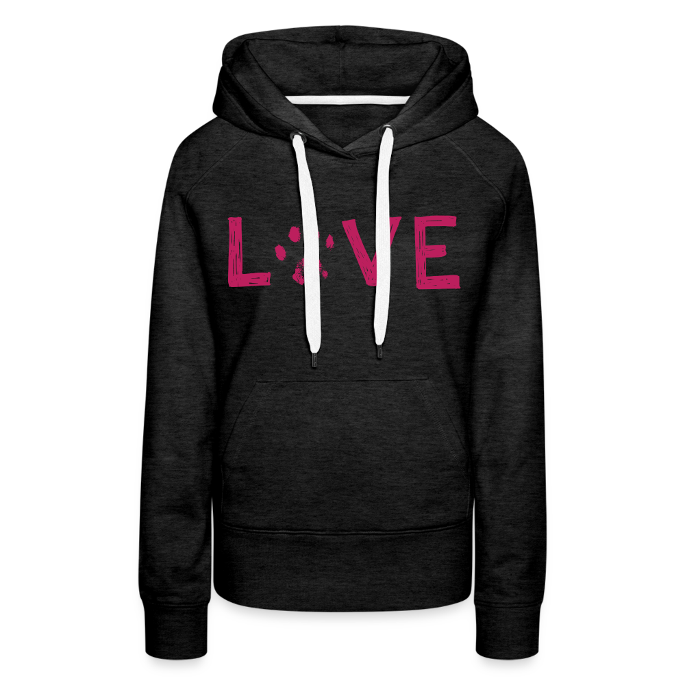 
                  
                    Love Pawprint Contoured Premium Hoodie - charcoal grey
                  
                