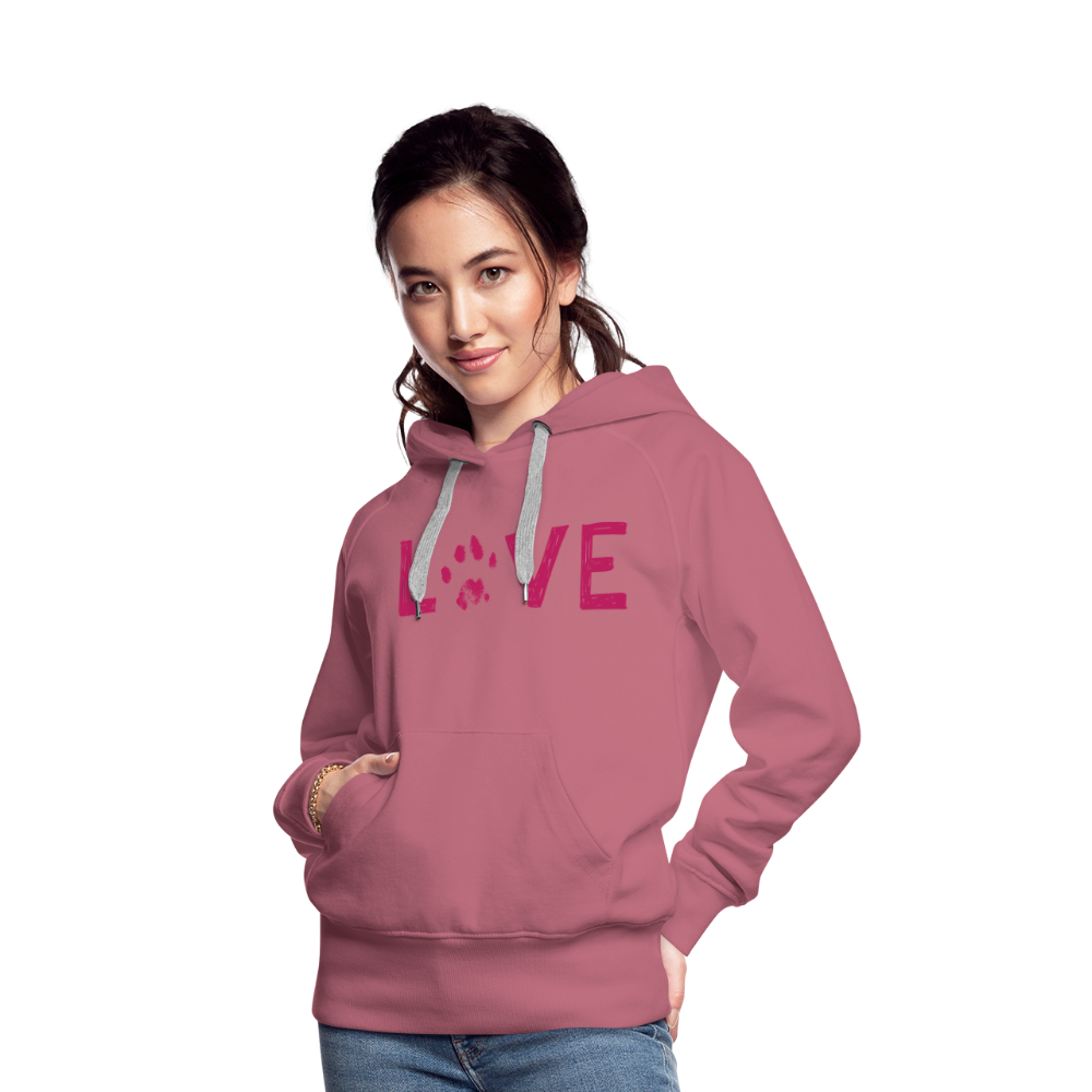 
                  
                    Love Pawprint Contoured Premium Hoodie - mauve
                  
                