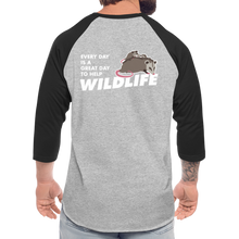 Load image into Gallery viewer, WHS Wildlife Baseball T-Shirt - heather gray/black