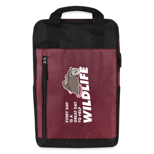 WHS Wildlife Laptop Backpack - heather burgundy/black