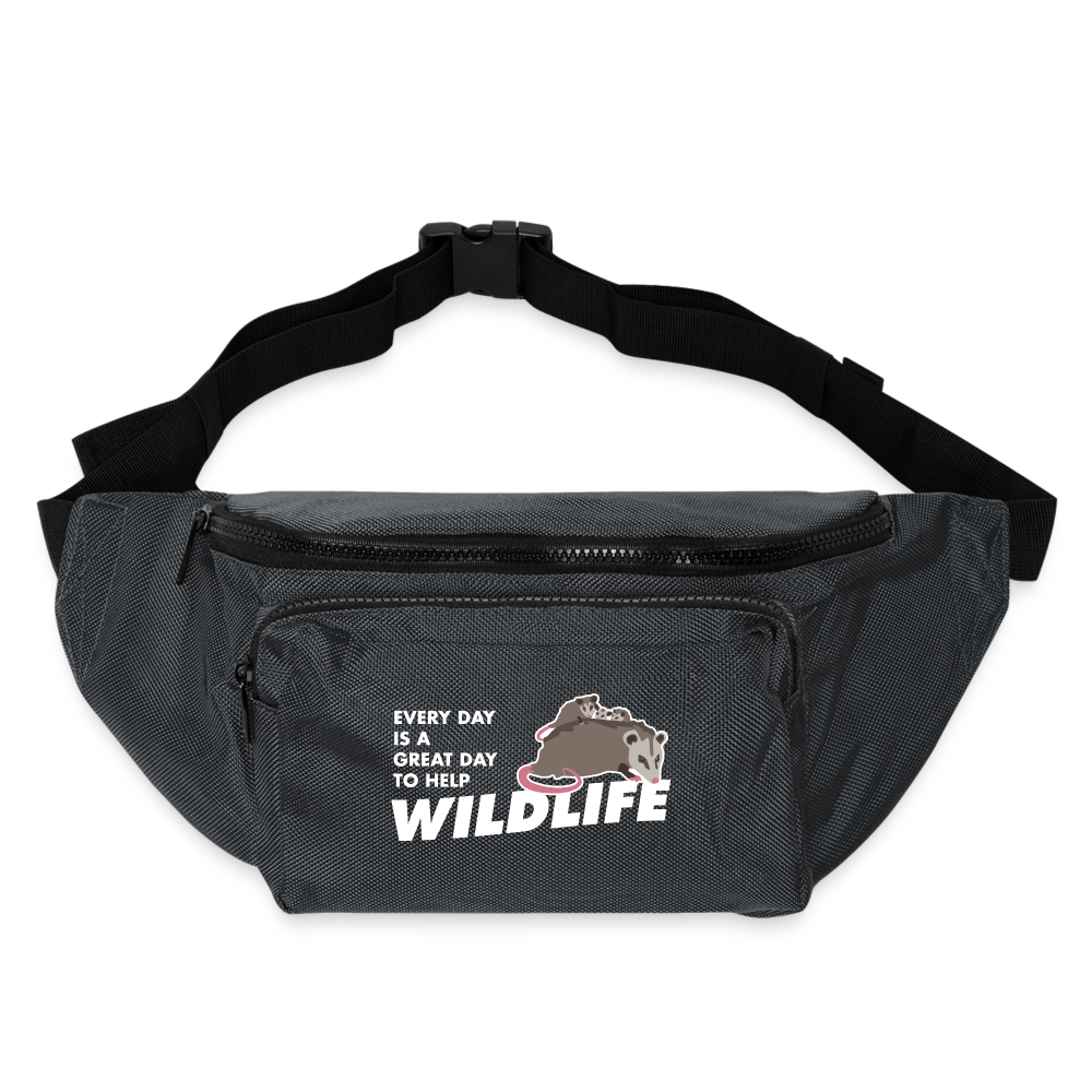 WHS Wildlife Large Crossbody Hip Bag - charcoal gray