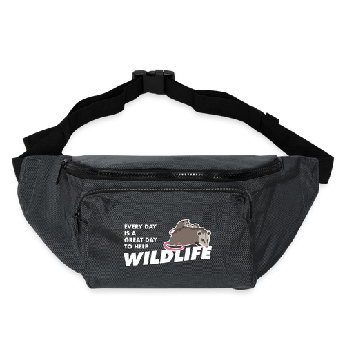 WHS Wildlife Large Crossbody Hip Bag - charcoal gray