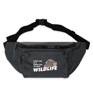 WHS Wildlife Large Crossbody Hip Bag - charcoal gray