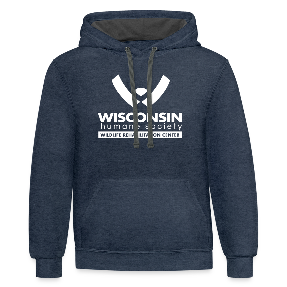 WHS Wildlife Contrast Hoodie - indigo heather/asphalt