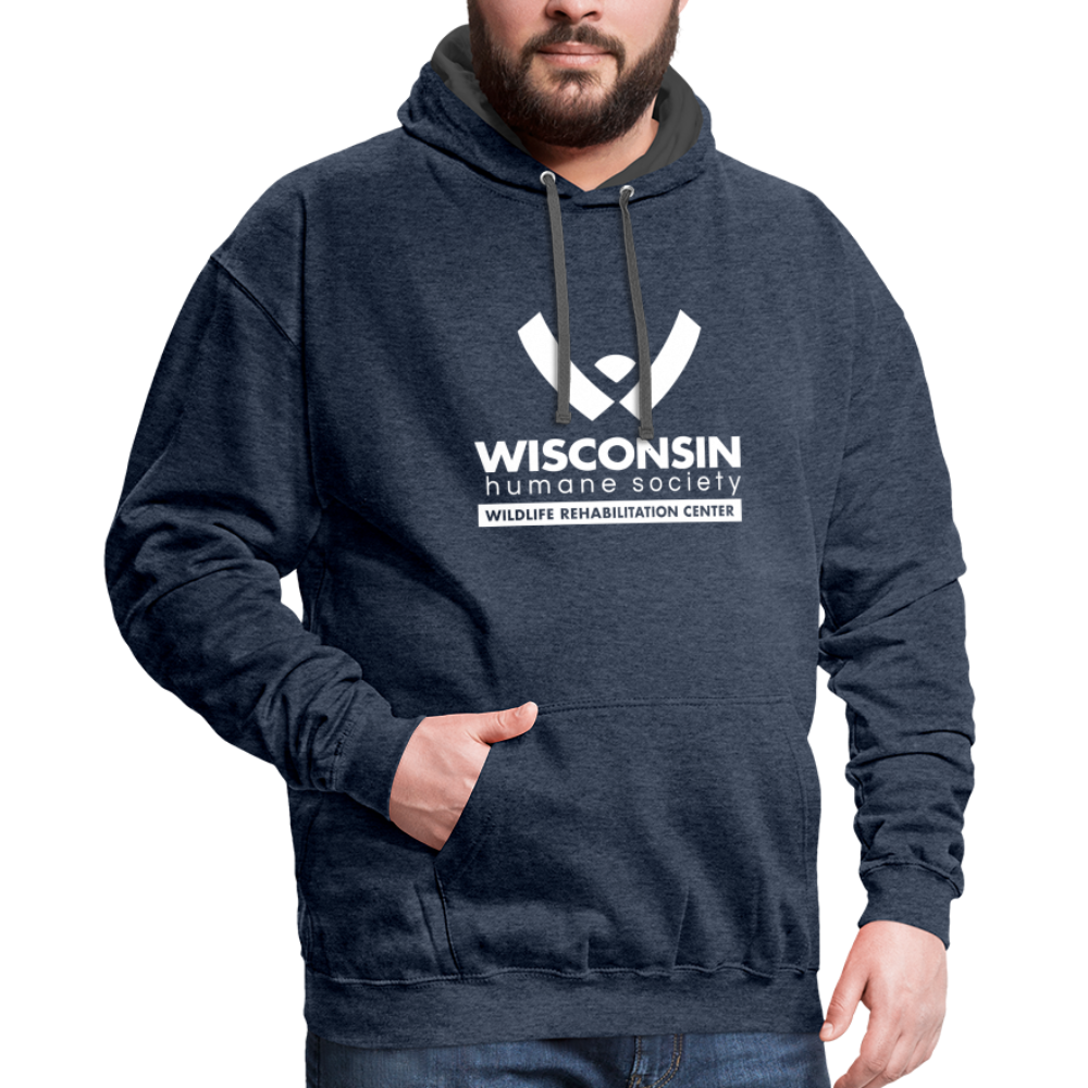 WHS Wildlife Contrast Hoodie - indigo heather/asphalt