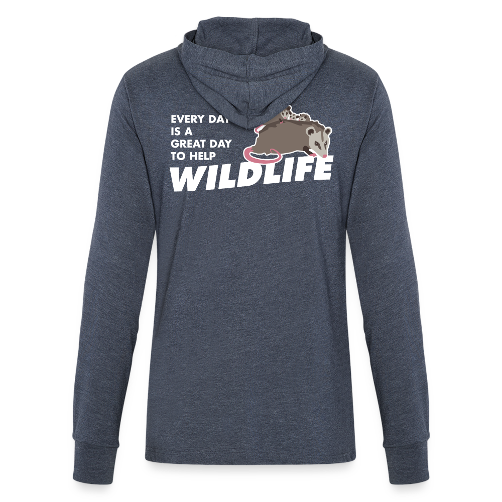 WHS Wildlife Long Sleeve Hoodie Shirt - heather navy