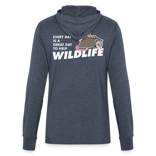 WHS Wildlife Long Sleeve Hoodie Shirt - heather navy