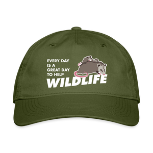 WHS Wildlife Organic Baseball Cap - olive green