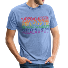 Load image into Gallery viewer, WHS Pride Rainbow Tri-Blend T-Shirt - heather blue