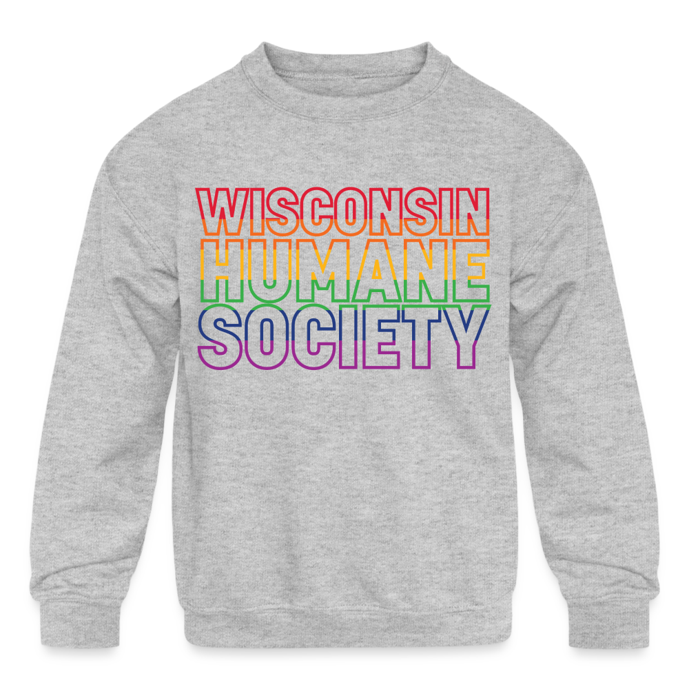 WHS Pride Rainbow Kids' Crewneck Sweatshirt - heather gray