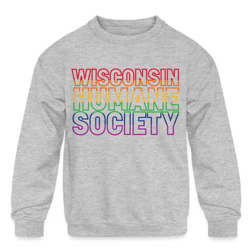 WHS Pride Rainbow Kids' Crewneck Sweatshirt - heather gray