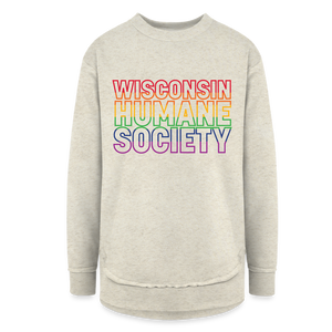 WHS Pride Rainbow Weekend Tunic Fleece Sweatshirt - heather oatmeal