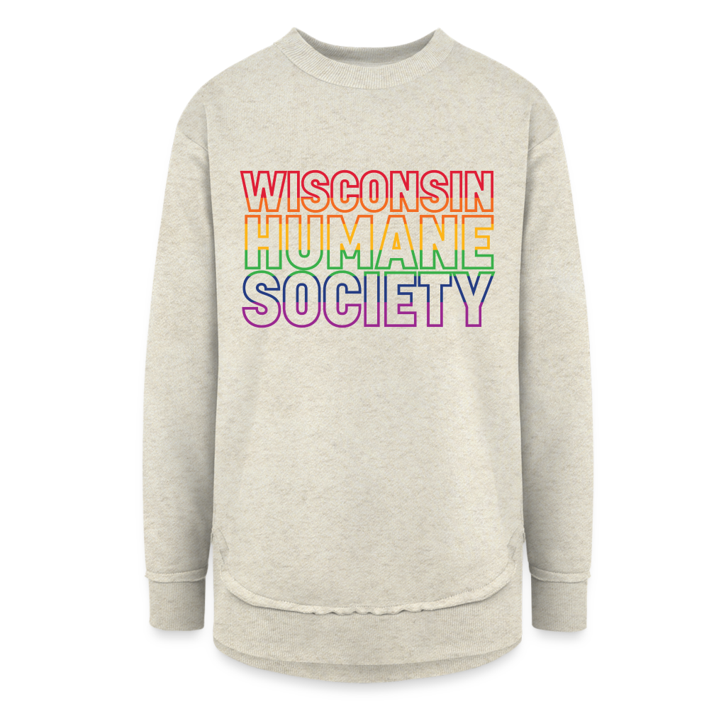 WHS Pride Rainbow Weekend Tunic Fleece Sweatshirt - heather oatmeal