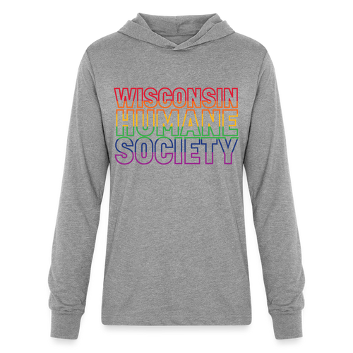 WHS Pride Rainbow Long Sleeve Hoodie Shirt - heather grey