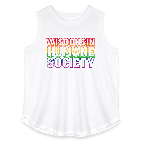 WHS Pride Rainbow Curvy Relaxed Tank Top - white