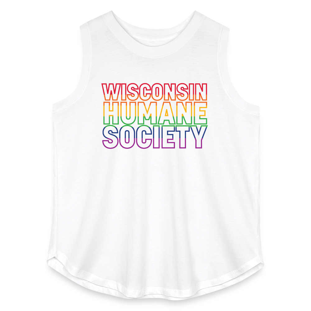 WHS Pride Rainbow Curvy Relaxed Tank Top - white