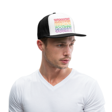 Load image into Gallery viewer, WHS Pride Rainbow Trucker Cap - white/black