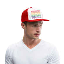 Load image into Gallery viewer, WHS Pride Rainbow Trucker Cap - white/red