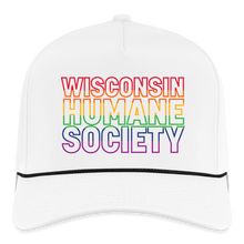 Load image into Gallery viewer, WHS Pride Rainbow Rope Cap - white/black