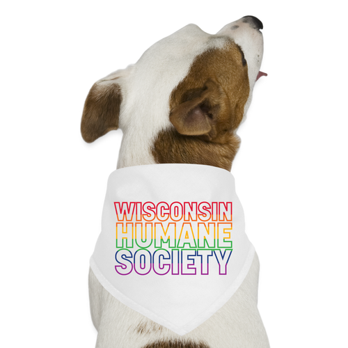 WHS Pride Rainbow Dog Bandana - white