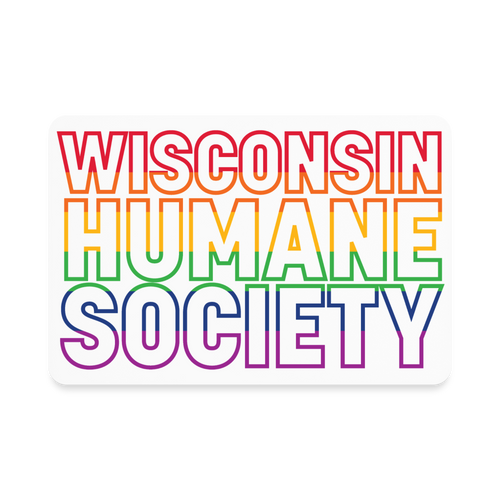 WHS Pride Rainbow Rectangle Magnet - white