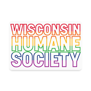 WHS Pride Rainbow Rectangle Magnet - white