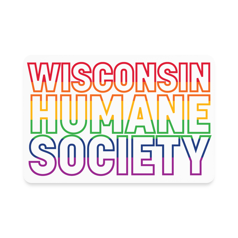 WHS Pride Rainbow Rectangle Magnet - white