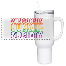 Load image into Gallery viewer, WHS Pride Rainbow 40 oz Travel Tumbler - white