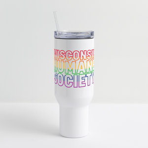 WHS Pride Rainbow 40 oz Travel Tumbler - white