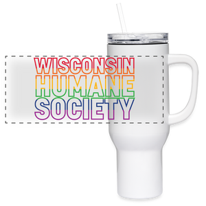 WHS Pride Rainbow 40 oz Travel Tumbler - white