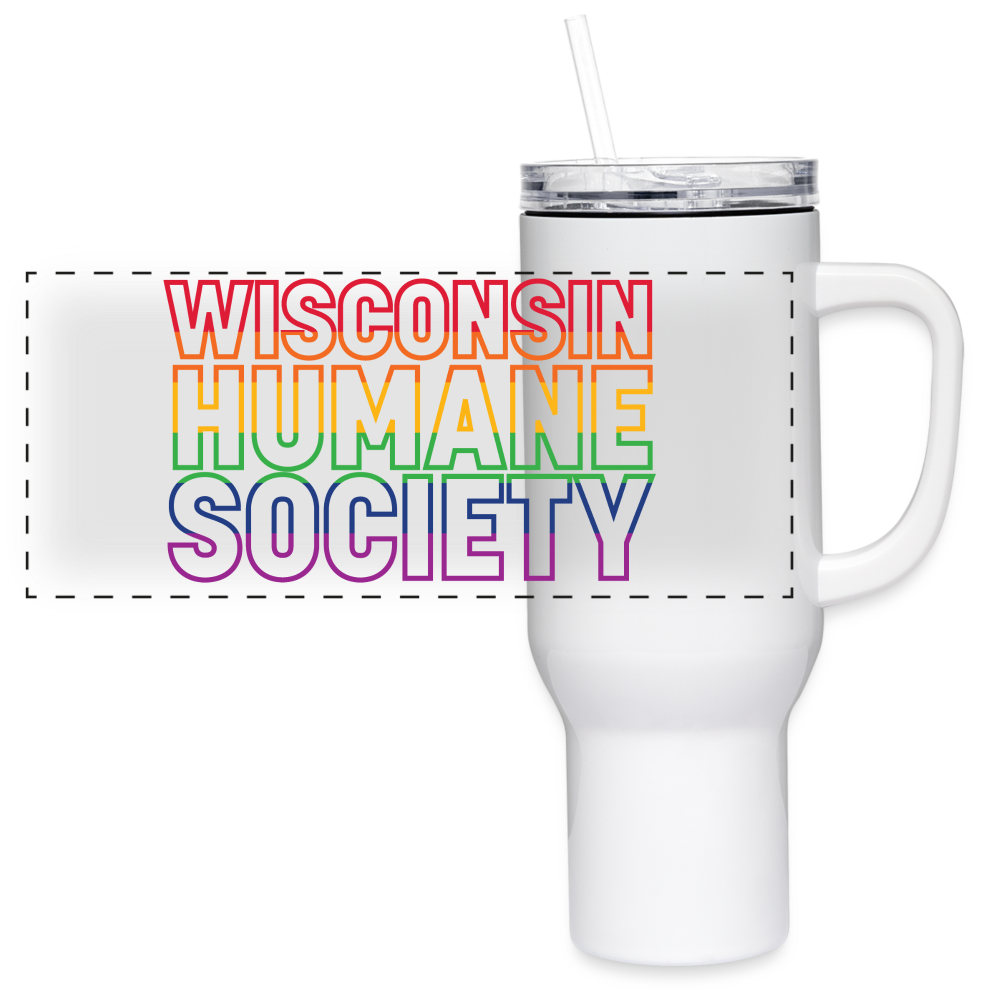 WHS Pride Rainbow 40 oz Travel Tumbler - white